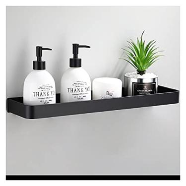 Imagem de Prateleiras de chuveiro Prateleira de chuveiro de banho, com barra de gancho prateleira de canto de banho, suporte de armazenamento preto acessórios de banho (cor: 23 cm) (50 cm)