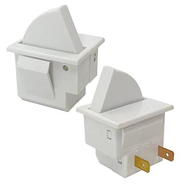 Imagem de 2 peças de interruptor de luz de porta de geladeira 60 cm compatível com GE Whirlpool, Maytag, Admiral, Amana, Kenmore, KitchenAid, Magic Chef Freezer Momentary Fridge Switch 2Pin NC AC 250V 2A-2.5A