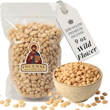 Imagem de Holy Land Market Incenso de Jerusalém - para uso pessoal ou na igreja, qualidade premium do Monte Athos (flor silvestre, 255 g)