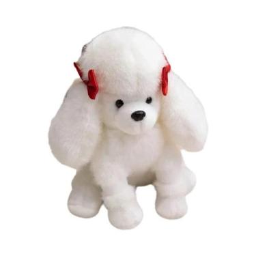 Imagem de Brinquedo De Pelúcia Realista De Poodle Pug Sentado, Cachorrinho Fofo 