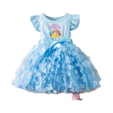Imagem de Vestido De Verão Para Meninas Princesa Branca De Neve 2-6 Anos Com Laç