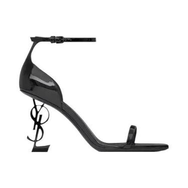 Imagem de Sandálias Elegantes De Salto Alto Cor Vinho Tinto Com Tira Única Estil