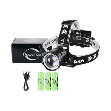 Imagem de Lanterna De Cabeça LED Poderosa 80000000LM Recarregável Tipo-C 3*18650