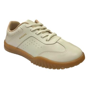 Imagem de Tênis Casual Feminino Moleca Napa Off White/Marrom 5817.101