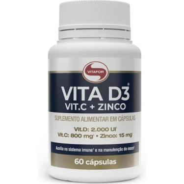 Imagem de Vita D3 Vitamina C Com Zinco 60 Cápsulas  VitaFor