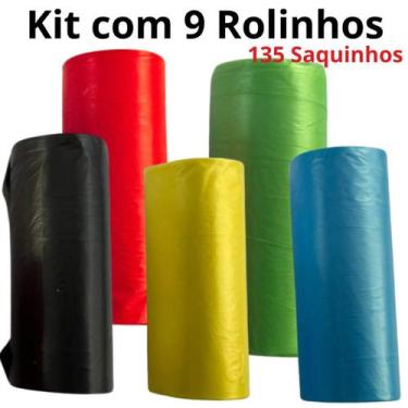 Imagem de Cata Caca Pet Coletor Higiênico kit 9 Refil (135 saquinhos)
