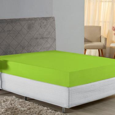 Imagem de Lençol Com Elástico King Nobre 1 Peça 30cm De Altura Malha 100% Algodão - Pistache