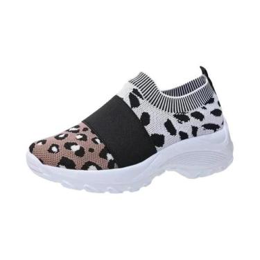 Imagem de Tênis Chunky Com Estampa De Leopardo Para Mulheres, Respirável, Para C