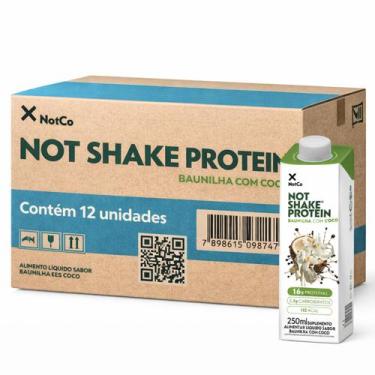 Imagem de Kit 12 Suplemento NOT SHAKE Protein Baunilha c/ Coco 250ml - NotCo