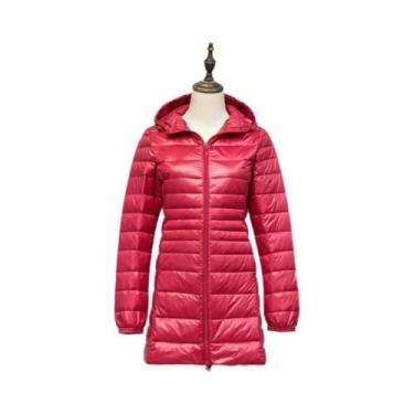 Imagem de Jaqueta Feminina Longa Com Capuz Em 12 Cores, Casaco Puffer Leve E Que
