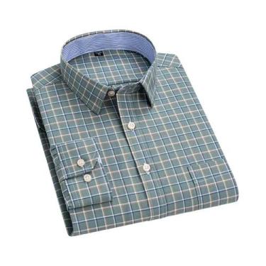 Imagem de Camisa Formal Casual Masculina plus Size Oversized De Manga Longa Em X