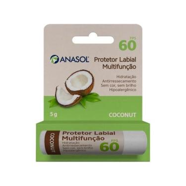 Imagem de Protetor solar labial anasol aroma coconut vegano 5g, Incolor, Côco, 1