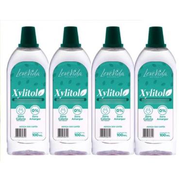 Imagem de kit 4 Adoçante Xylitol Natural Liquido 100ml - Absolut Nutrition