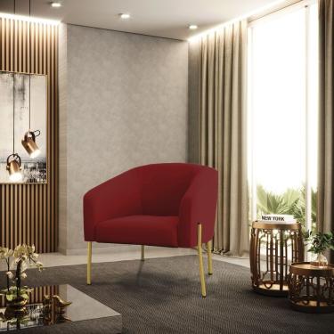 Imagem de Poltrona Sala Decorativa Stella Veludo Marsala D'Rossi