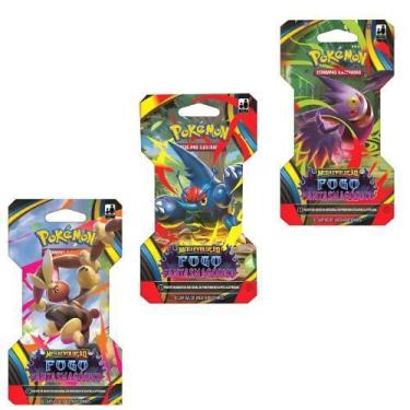 Imagem de Kit com 3 Boosters - Fogo Fantasmagórico - Pokémon Tcg