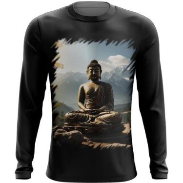 Imagem de Camiseta Manga Longa Estátua de Buda Iluminado Religião 3 - Kasubeck S