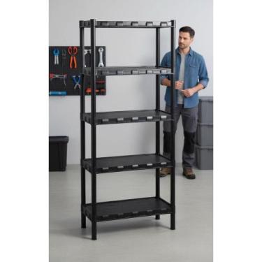Imagem de Estante Plástica Modular 5 Prateleiras Preta - Organização F - Congrat
