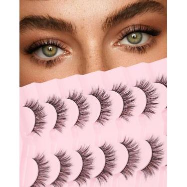 Imagem de Cílios Postiços ENFOO Natural Leve e Esvoaçante 7 Pares