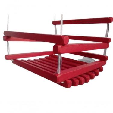 Imagem de Balanço Gangorra Infantil Madeira 35x35 Red Suporta 80kg - SHOPPINGNET