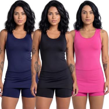 Imagem de KIT 3 Macaquinho Short Saia Vekyo Tapa Bumbum Roupa para Academia Treino Suplex Fitness...