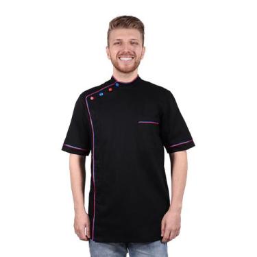 Imagem de Uniforme Masculino Para Barbeiro Cabelereiro Barber Dólmã Barbearia Sa