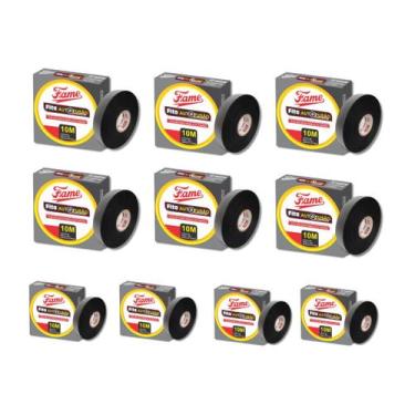 Imagem de Kit 10 Fitas Isolantes Fame Auto Fusão 19mm x 10m x 0,76mm - Fame