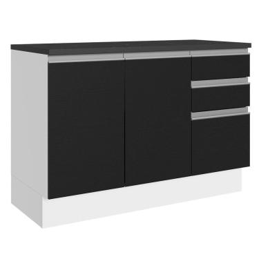 Imagem de Balcão de Pia Cozinha 100% MDF 120 cm 3 Portas e 2 Gavetas Acordes Madesa