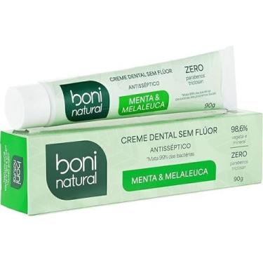 Imagem de Creme Dental Boni Natural Menta Melaleuca Sem Flúor 90g - RV Dente