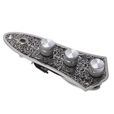 Imagem de Placa de fiação de guitarra, design de escultura de painel de controle de baixo ajuste simples com botões de interruptor para instrumento de cordas
