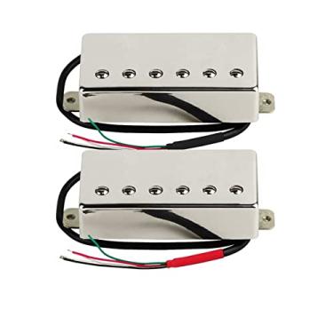 Imagem de Coleta De Guitarra Alnico 5 Humbucker Pickup Neck/Bridge Escolha Para Lp Guitarra Elétrica Captador (Color : Neck and Bridge)