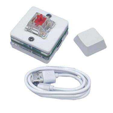 Imagem de balikha Mini USB de 1 tecla, luz de RGB programável, a, mecânico para, para DIY Office PC trabalhando, Interruptor vermelho