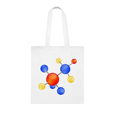 Imagem de Bolsa de molécula, bolsa de molécula vetor, presente de molécula, bolsa de ombro molécula, bolsas reutilizáveis para moléculas, ideia de presente de cesta de Natal de aniversário, Branco