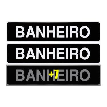 Imagem de Combo 10 Placas De Sinalização Banheiro 30x7 Acesso - A-410 F9e