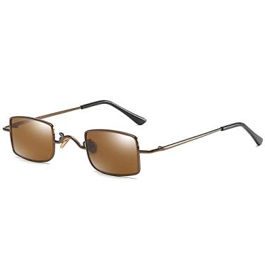 Imagem de Óculos de Sol Retangular Pequeno Masculino Feminino Retro Metal Simples Óculos de Sol Moda de Rua Elegante Tons Masculino Feminino Gafas de Sol, 2, Tamanho Único