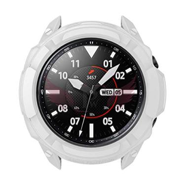 Imagem de KIT Capa Protetora Bumper Case + Moldura do Bisel compatível com Samsung Galaxy Watch 3 45mm - Marca LTIMPORTS (Branco)