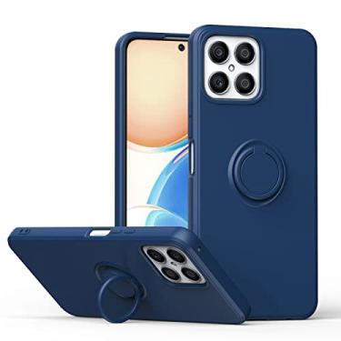 Imagem de Adequado para Huawei Y6S capa de celular com suporte de fivela de anel de silicone para celular capa traseira anti-estilhaçamento azul