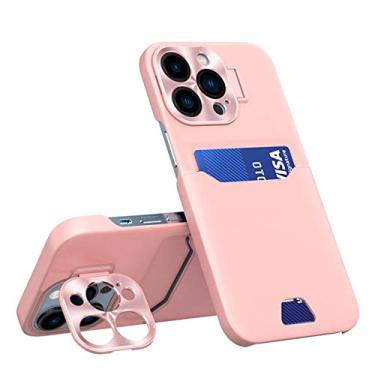 Imagem de Carteira de luxo com slot para cartão capa de telefone para iPhone 14 Pro Max Plus 13 12 Mini câmera proteção suporte suporte capa, rosa, para iPhone 13 Pro