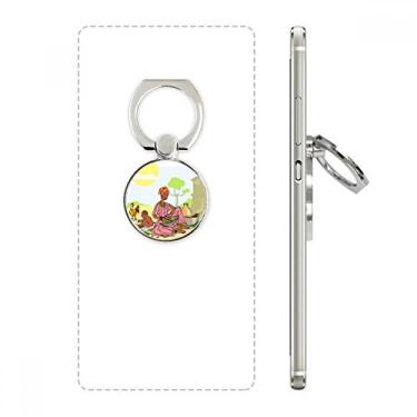 Imagem de Suporte de anel de telefone aborígene africano feminino preto para crianças, suporte de laço ajustável