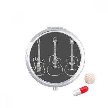 Imagem de Caixa de comprimidos de guitarra com combinação de instrumentos musicais de violão, caixa de armazenamento de remédios