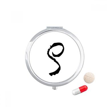 Imagem de Porta-comprimidos com alfabeto grego Rho preto bolso caixa de armazenamento de remédios dispensador