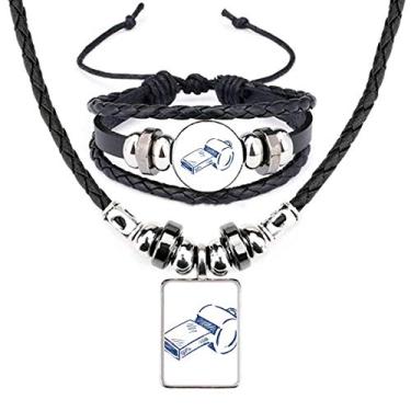 Imagem de Apito de futebol de desenho animado azul futebol colar pulseira conjunto de joias