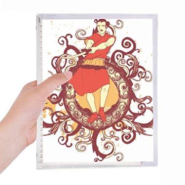 Imagem de Caderno de ilustração de espada Samurai vermelho japonês, diário de folhas soltas recarregável