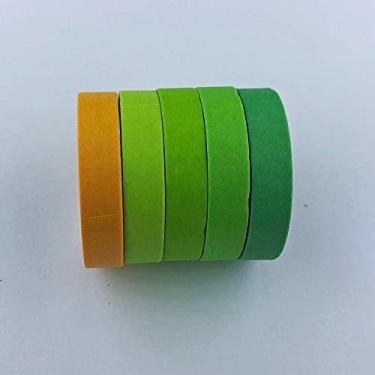 Imagem de Washi Tape - Kit com 5 unidades, Cor Light Green, 4 metros cada, 0.7cm de espessura