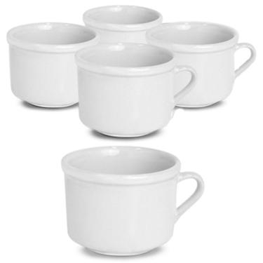 Imagem de Xicaras Cha De Porcelana Branca Conjunto C/ 6Pçs 150Ml