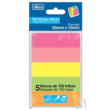 Imagem de Tilibra - Bloco Adesivo Tili Notes 50x15mm 500 folhas 5 Cores - 1 un