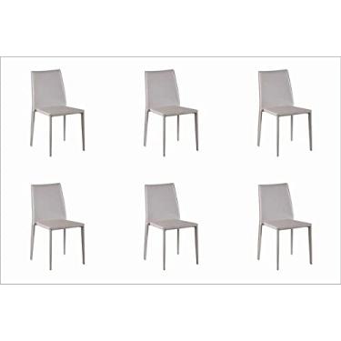 Imagem de Kit 6 Cadeiras Revestimento Pvc Amanda Rivatti Móveis Nude