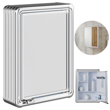 Imagem de Armário Banheiro Espelheira Sobrepor | Com Perfil de Alumínio | 29x11,3x39cm | 01 Porta | Astra