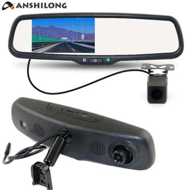 Imagem de ANSHILONG-Monitor DVR com espelho retrovisor do carro  5 "Special  câmera frontal 2K com suporte