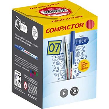 Imagem de Caneta Esferográfica, Compactor 00851VM, Vermelho, 0.7 mm, Pacote de 100