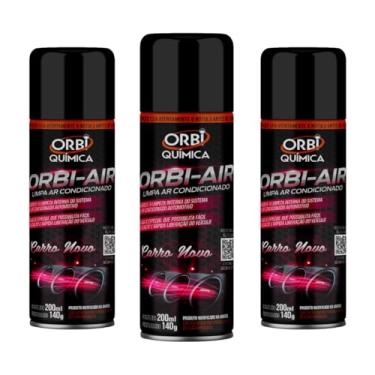 Imagem de Higienizador Orbi-Air Limpa Ar Condicionado Higienização Automotiva Aroma Carro Novo Kit com 3 - Orbi Química